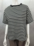 Oversize Shirt mit schwarzen und cremefarbenen Streifen