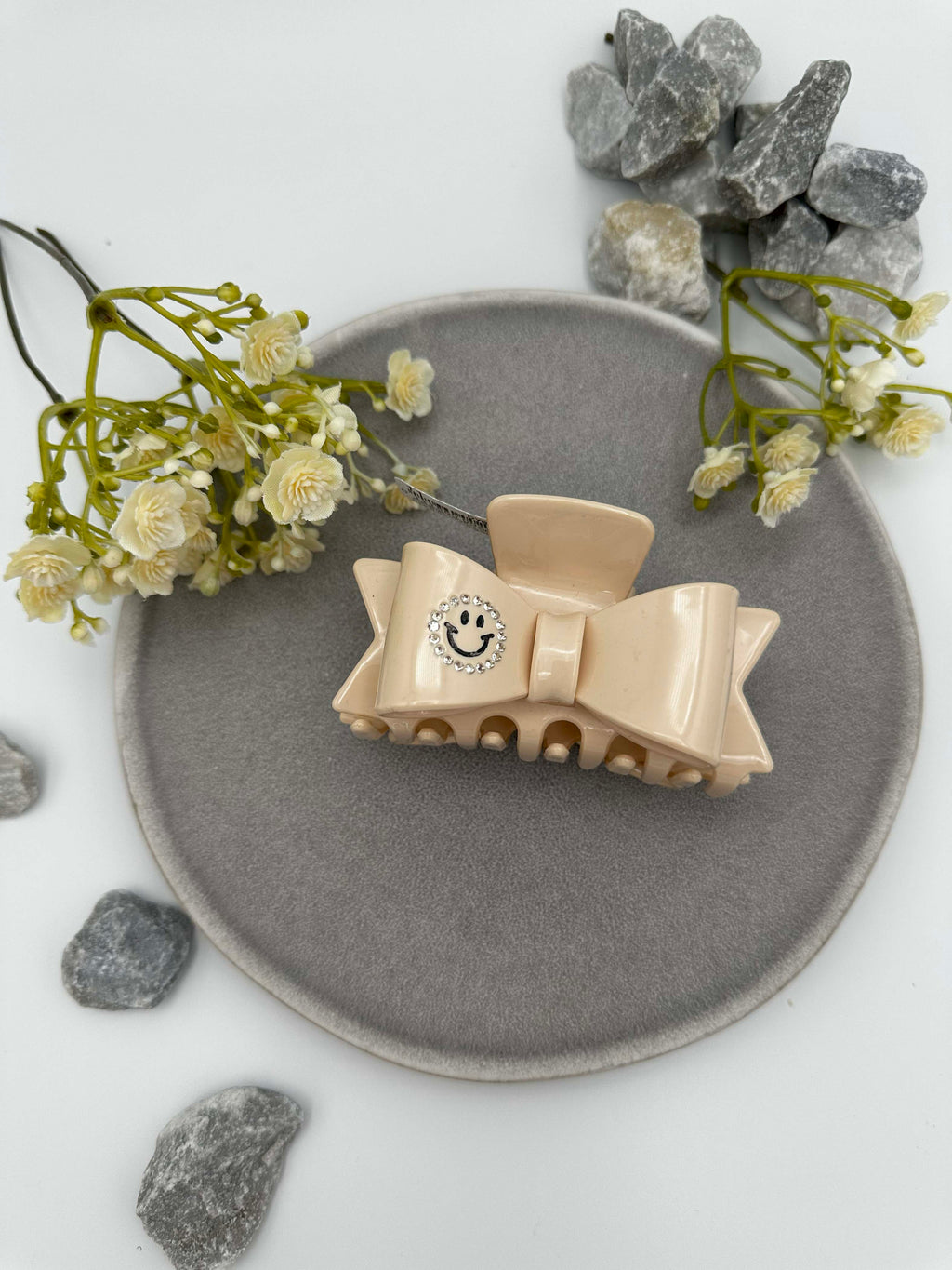 Haarklammer "Schleife mit Smiley"