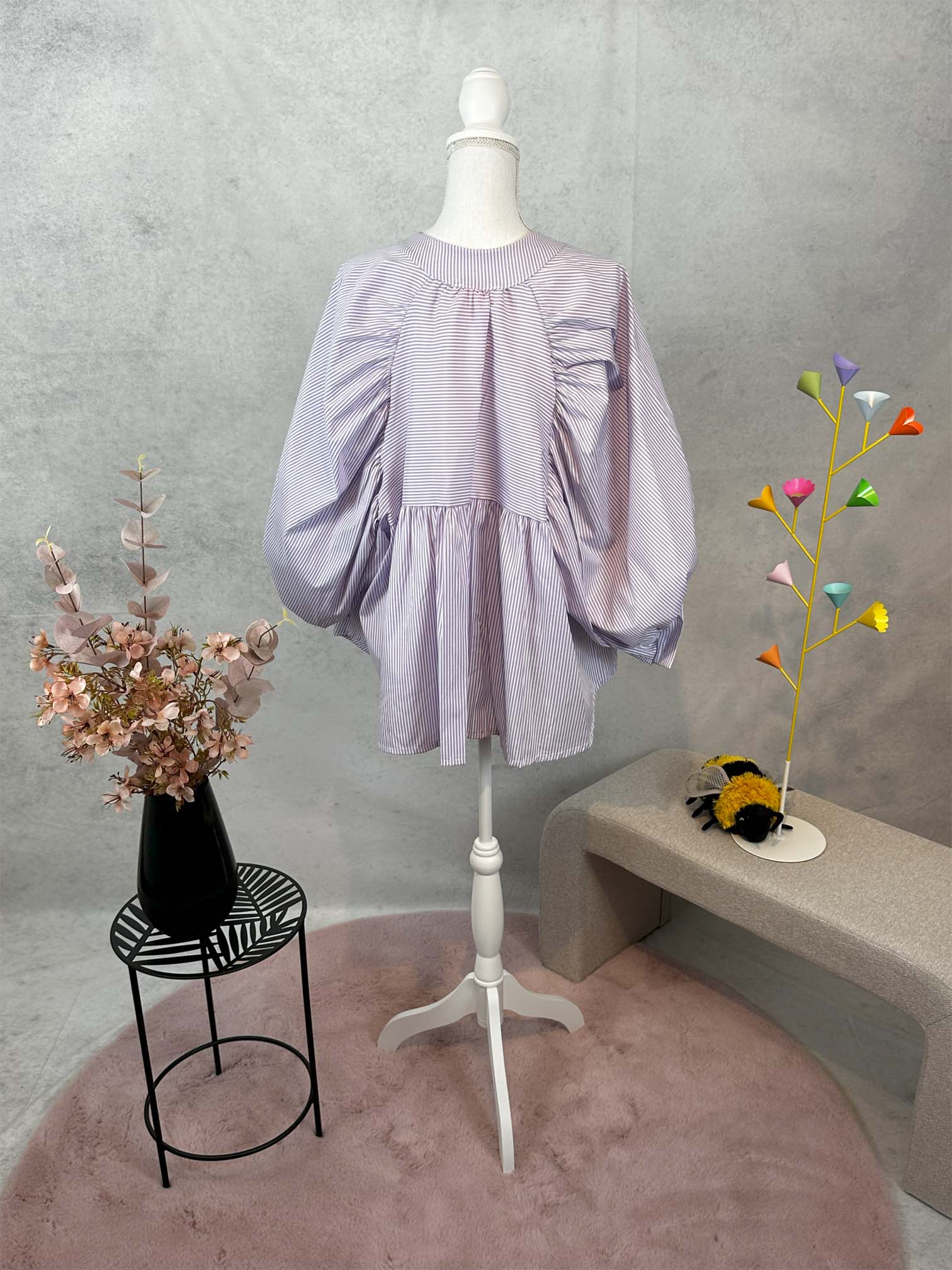 Bluse "Kirsche gestreift"