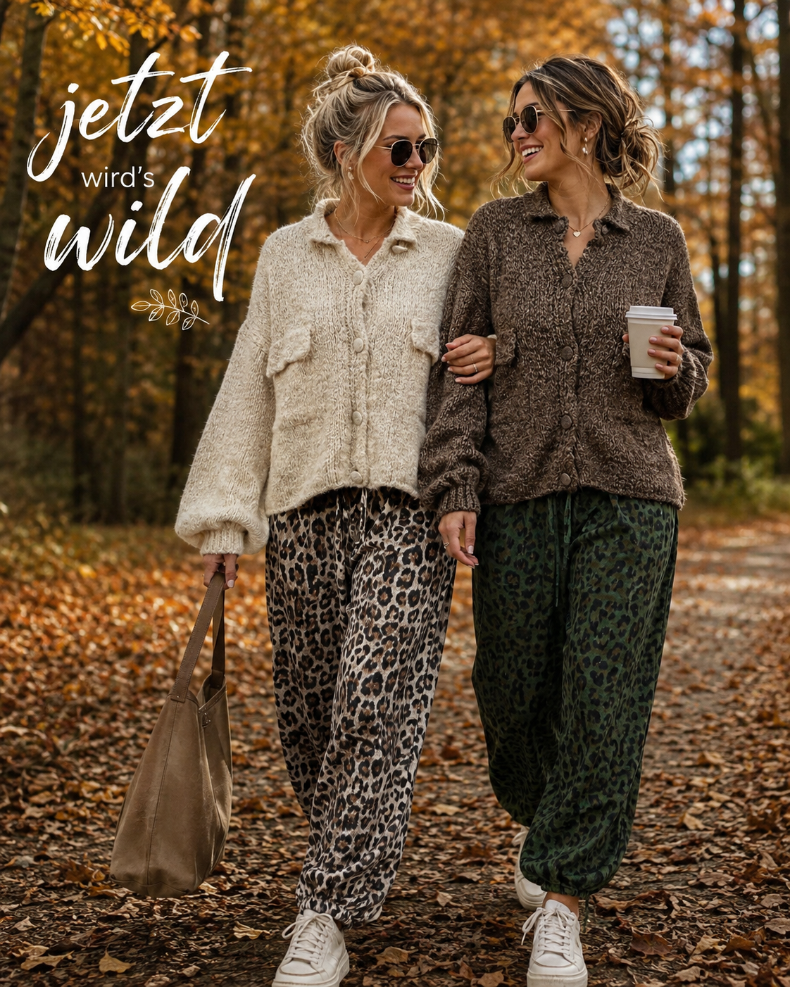 Diese laessige Damen Hose setzt mit ihrem auffaelligen Leo-Print ein modisches Statement. Der elastische Bund und der praktische Tunnelzug sorgen fuer einen bequemen Sitz. Die gerade, locker fallende Passform macht die Hose zum vielseitigen Begleiter fuer entspannte Alltagslooks. Erhaeltlich in klassischem Leo Braun und trendigem Leo Gruen.